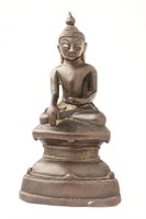 18th Century Burmese Bronze Seated Buddha,