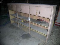 Wooden cupboard unit w/ electric wire insulators