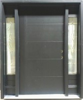 42" Wide Woodgrain Fiberglass Door