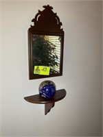 5 IN GEMSTONE MINIATURE GLOBE AND WALL MIRROR