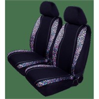 Auto Drive 5Piece Rainbow Leopard Car Seat Cover K