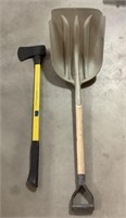 New Donco Tools fiberglas axe w/scoop shovel
