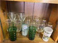 Large lot assorted vintage glasses