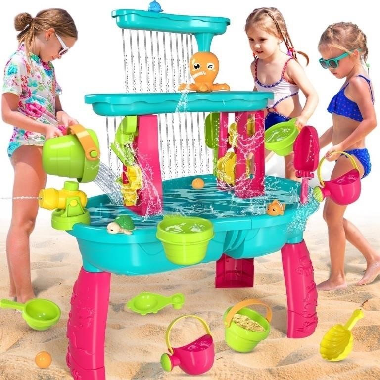 VATOS 3 Tier Sand Water Table for Girls  Kids Spla