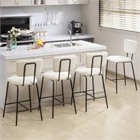 White Counter Height Bar Stools Set of 4