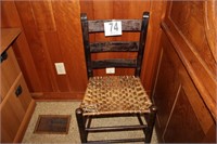 Straight Back Wicker Bottom Chair