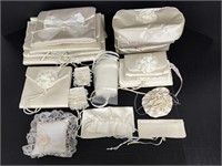 Ivory Satin Clothing & Cosmetic Bags