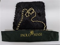 Paolo Masi Mink & Black Leather Bag