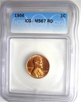 1956 Cent ICG MS67 RD LISTS $1200