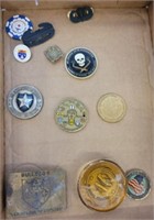 MILITARY CHALLENGE COINS, BELT BUCKLE