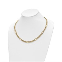 14 Kt -Polished Fancy Link Design Necklace