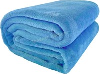 Fleece Blanket  Warm Flannel Throw  70x90  Blue