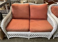 Wicker Love Seat with Cushions
