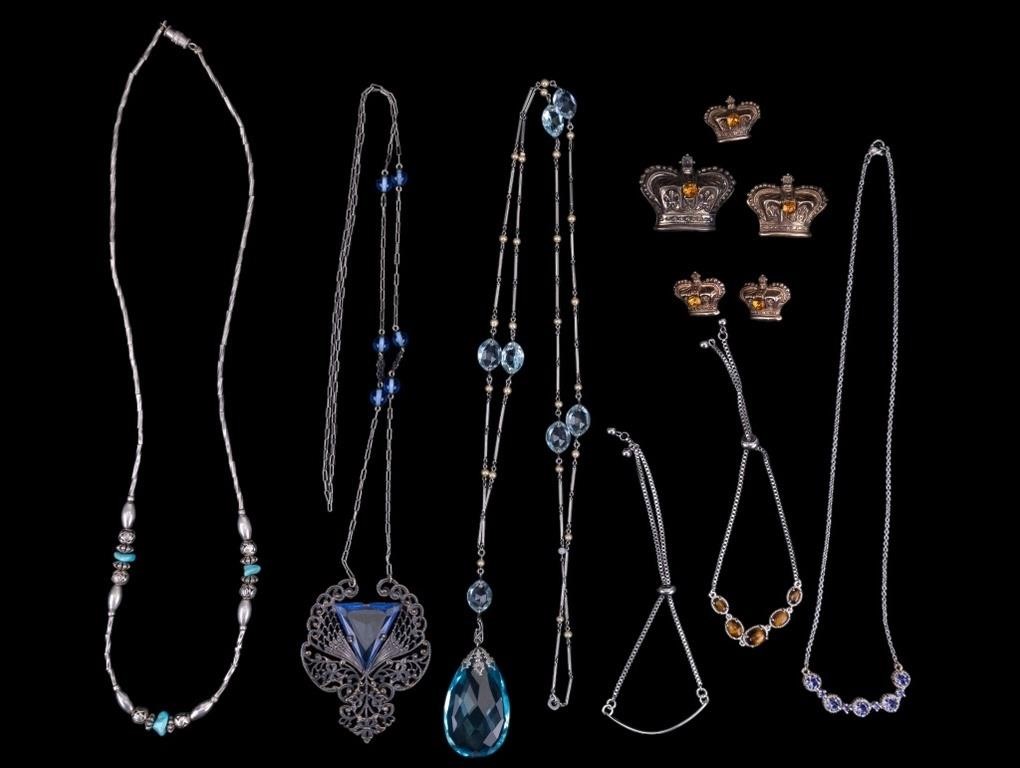 Sterling Necklaces, Earrings, Pins & Bracelets