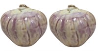 Set of 2 Painted Garlic Salt & Pepper Shakers