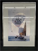Vintage AC Delco Sailboat Framed Picture