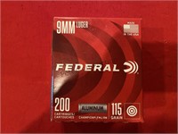 200 - Federal 9mm 115gr. Ammo