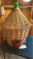 Large Vintage Demijohn in Wicker Wine Basket