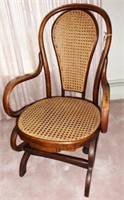 Antique bent wood cane seat and back