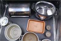 Vintage Breadbox, Crockpot & Assorted Baking Lot