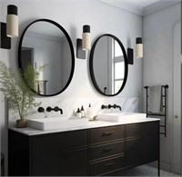 B2880  USHOWER Black Circle Bathroom Mirrors 24