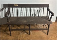 Country Style Painted Spindle Back Bench