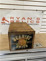 Wooden box with Scarlet Spice Apple paper label