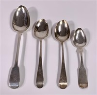 4 hallmarked silver spoons, 224g, serving size