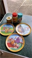 Vintage thermoses &McDonald's plates