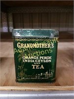 Vintage grandmother's orange pekoe tea tin
