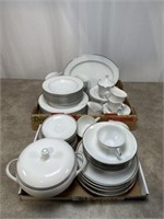 Sango silver lined dishes and St. Regis china