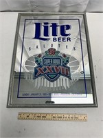 Super Bowl XXVII Miller Lite Beer Mirror