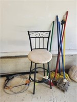 GROUP LOT- MOPS, STOOL, SNAKE, MISC