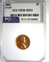 1961 Cent PR70 DCAM RD LISTS $5500 IN 69DC