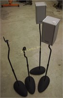 Set Of 4 Satellite Adjustable Speakers Stands