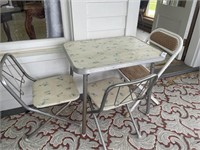 ANTIQUE KIDS TABLE AND 3 CHAIRS