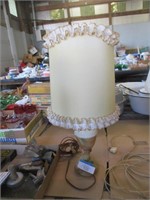 Marble base lamp with shade