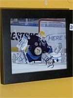 FLEURY AUTOGRAPHED IN GOAL ACTION SHOT FRAMED