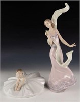 Lot of 2 Figurines w/ Boxes: Lladro & Nao.