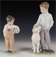 Lot of 2 Boy Figurines w/ Boxes: Lladro & Nao.