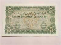 Egypt 5 Piastres L1940  P-163 AUNC Est $450.Eg8