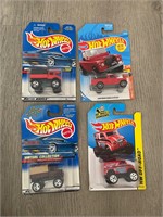 Hot Wheels Die Cast Cars Bundle of 4 on card