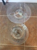 2 glass divided dishes