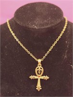 10k gp Ankh Cross 26"Necklace