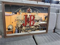 Justini and Brooks Whiskey Framed Mirror Sign