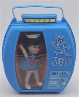 (PQ) Jan doll in case with clothes 9x8x3in