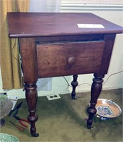 Antique Side Table with Drawer on Casters DR
