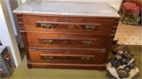 Marble Topped Bachelor Three Drawer Chest DR