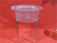 Modern table, top lifts off, chrome legs