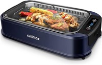 Indoor Electric Smokeless Grill Portable Blue